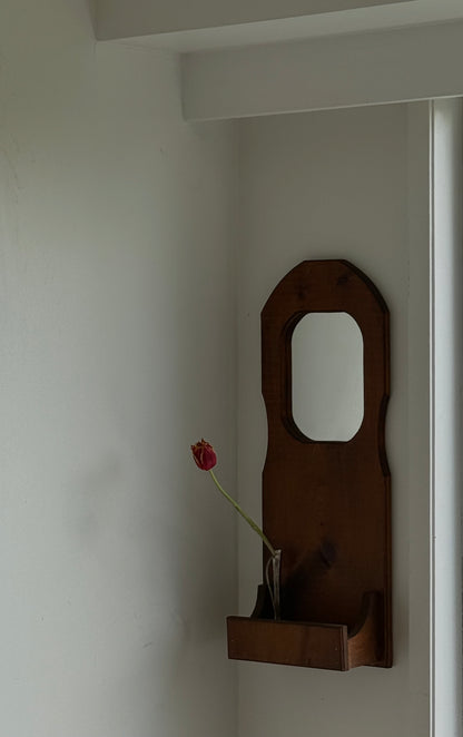 VINTAGE HANDCRAFTED WOODEN MIRROR