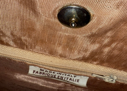 VINTAGE Woven Handbag  with a bamboo handle