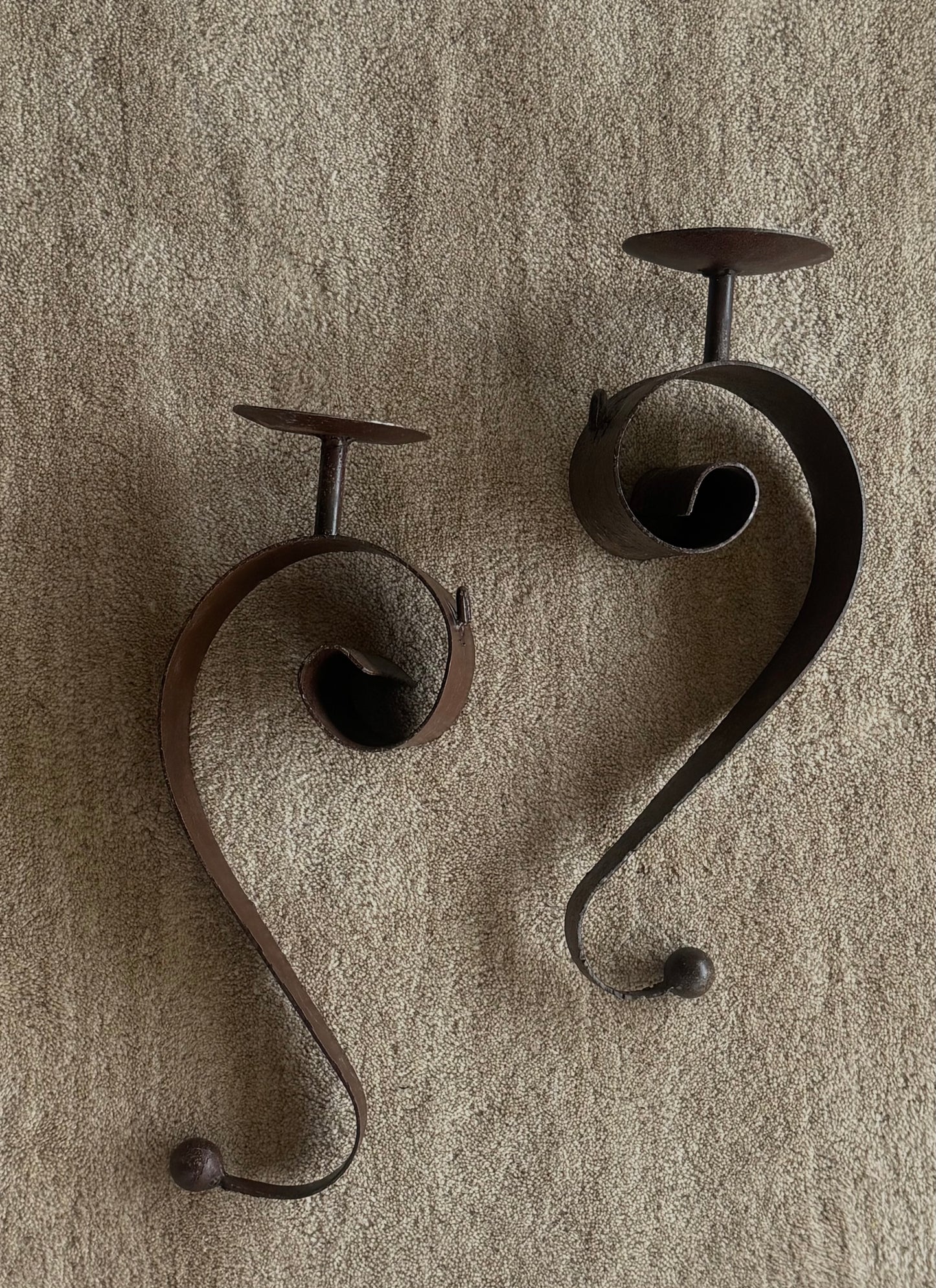 Post Mod Metal Wall Sconce Candle Holders