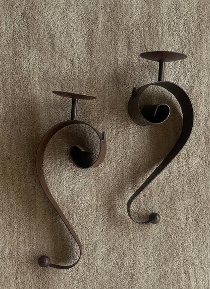 Post Mod Metal Wall Sconce Candle Holders