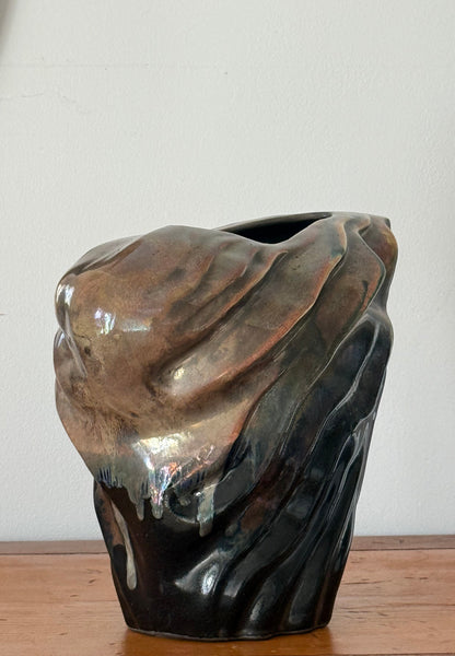 1980s TONY EVANS RAKU VASE