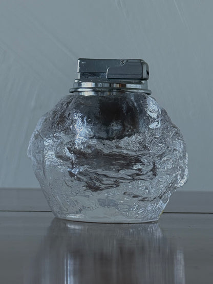 MCM  Textured Glass Snowball Table Lighter