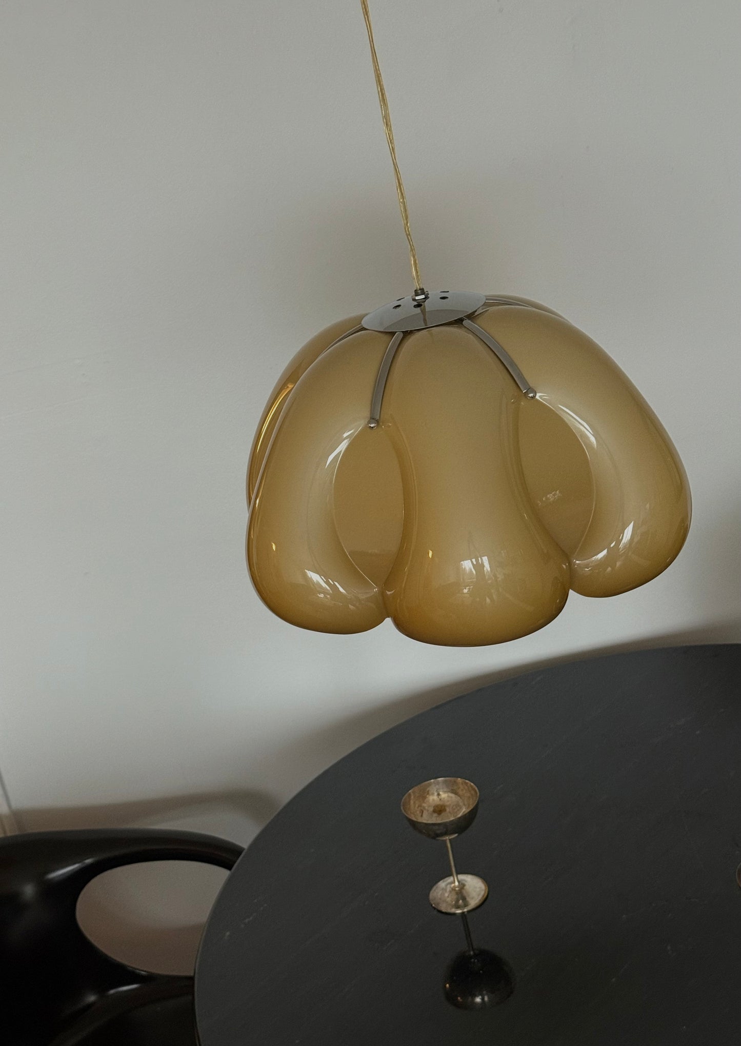 Ca. 1970s ACRYLIC And CHROME pendant light