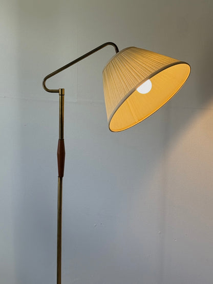 C.1960s Brass and Wood Lamp