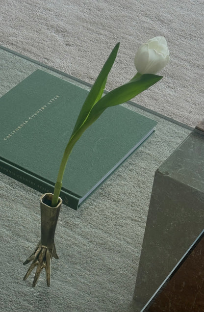 VINTAGE silver plated hand shaped Bud Vase