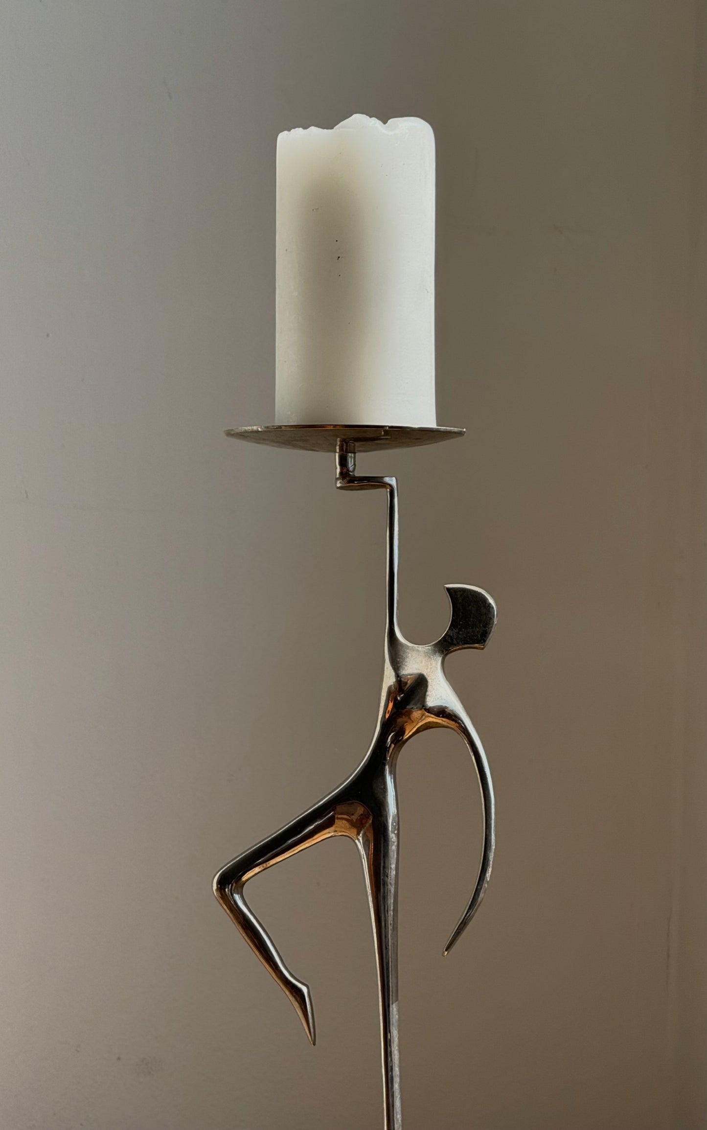 VINTAGE Silver plated Sculptural Candleholder