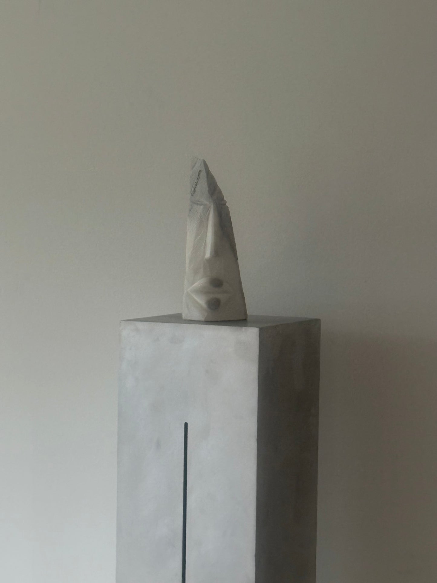 MARBLE  Moai statue signed "Piccini.Cris