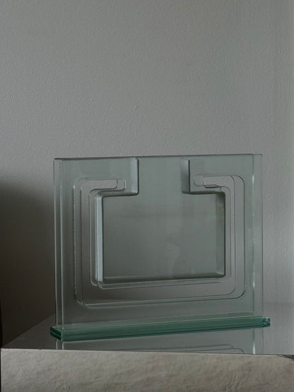 Post Mod Glass and Aluminum Vase