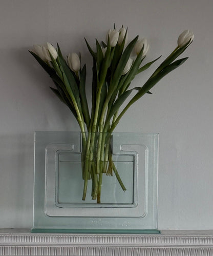 Post Mod Glass and Aluminum Vase