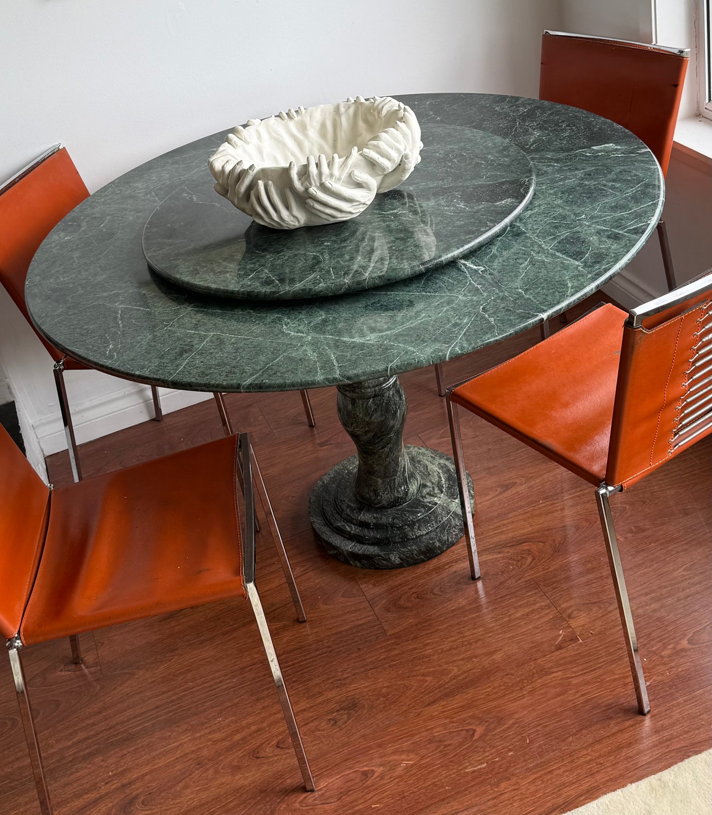 1980s VERDE ALPI MARBLE TABLE