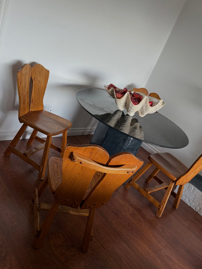 Vintage Brutalist Dining Chairs