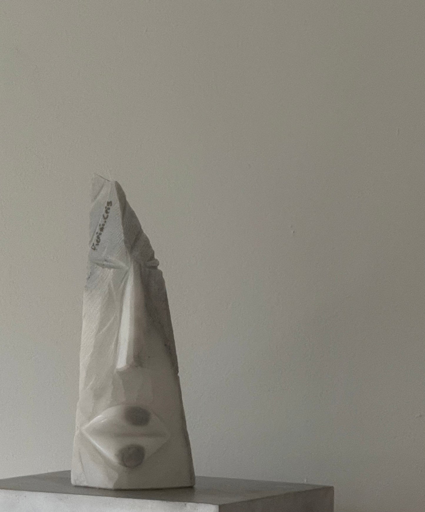 MARBLE  Moai statue signed "Piccini.Cris