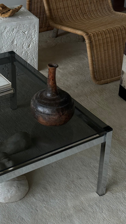 MCM Chrome & Smoky Glass Coffee Table
