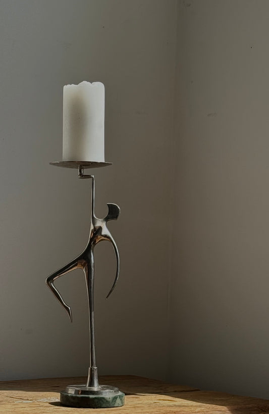 VINTAGE Silver plated Sculptural Candleholder