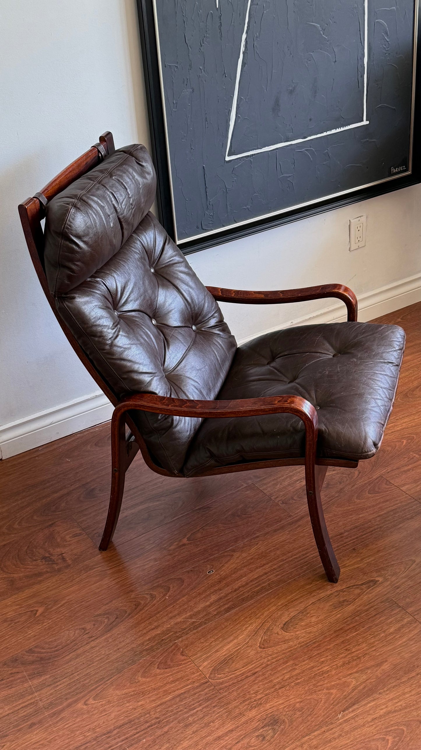 Ca. 1960s Norwegian Lounge Chair with Ottoman