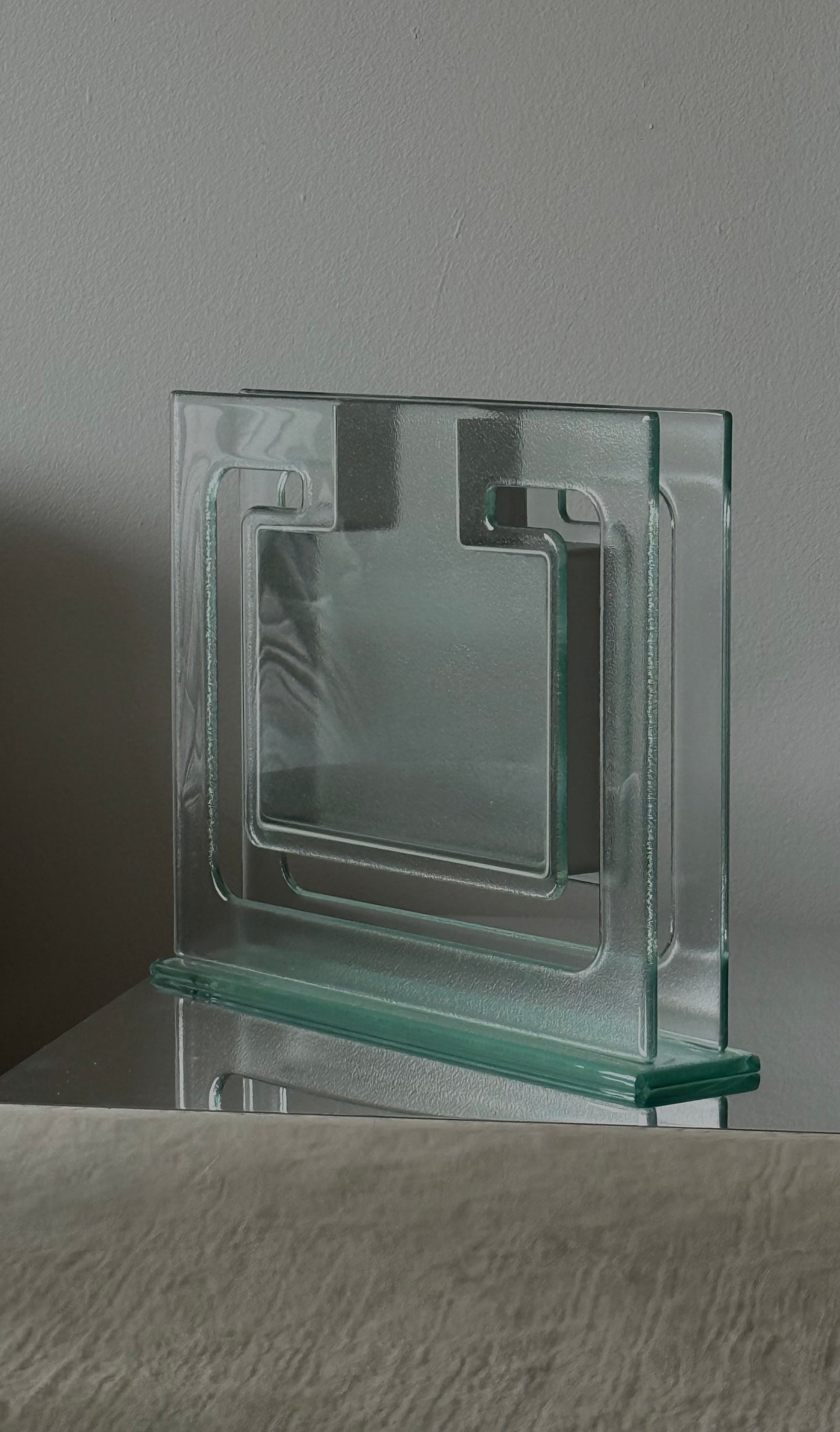 Post Mod Glass and Aluminum Vase