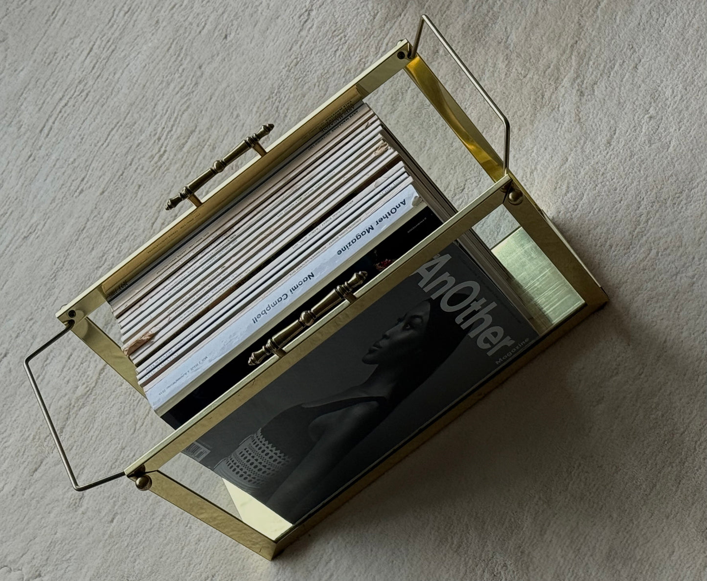 MCM Brass and Glass Magazine Holder
