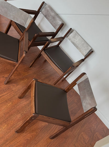 Vintage OAK & Aluminum Chairs