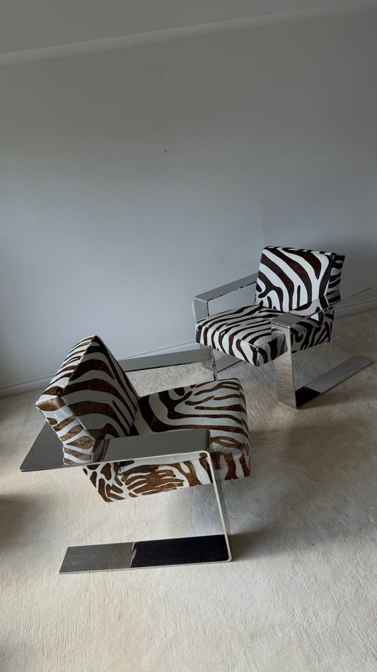 BERNHARDT CHROME “ Connor”  Lounge Chairs