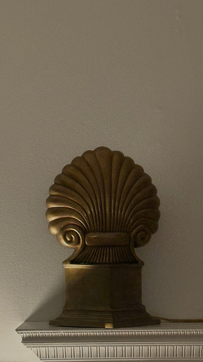 Vintage Solid Brass Clam Shell Lamp