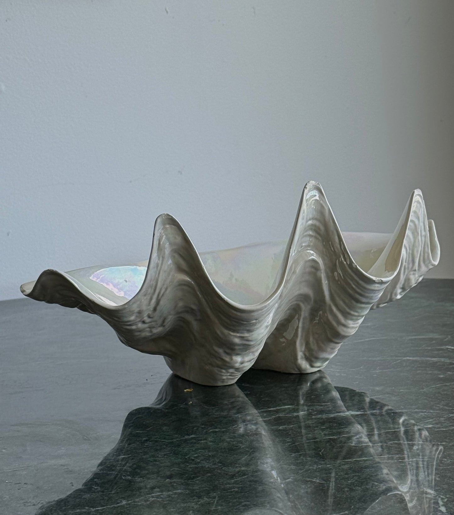 1980s IRIDESCENT CERAMIC DUO