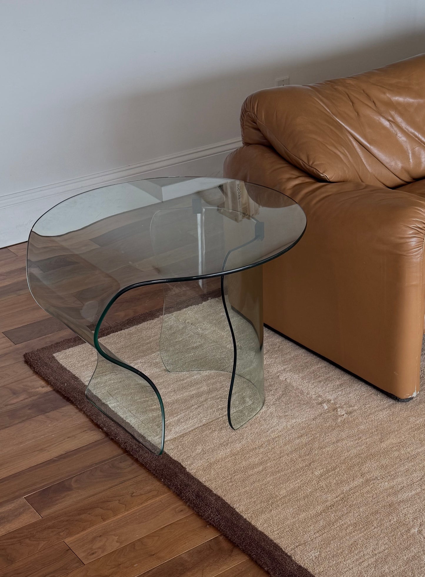Vintage Bent Glass Table