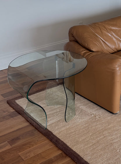 Vintage Bent Glass Table