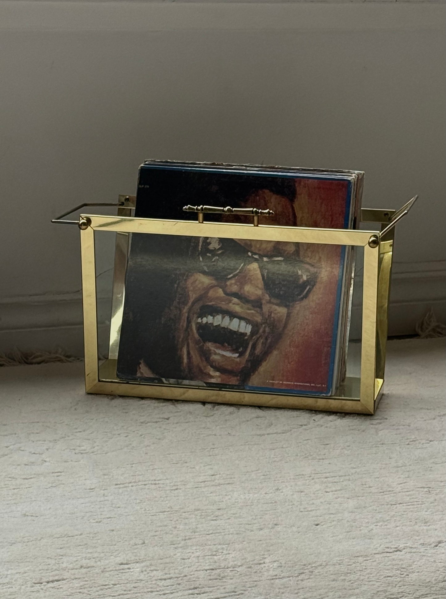 MCM Brass and Glass Magazine Holder