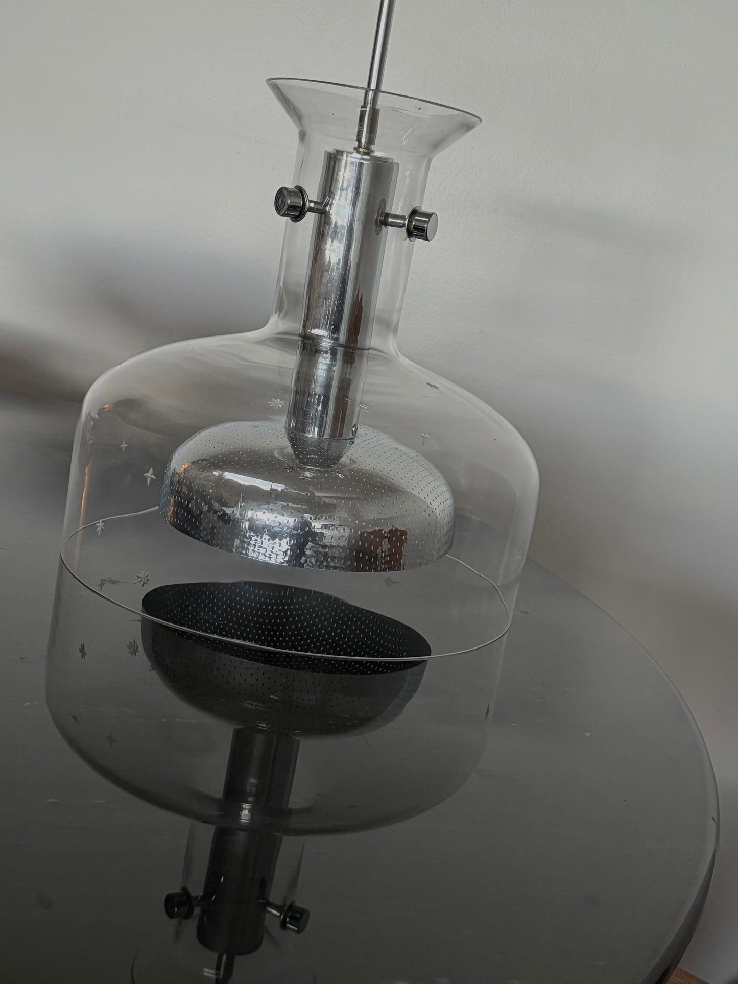 1970s Crystal' pendant light by Anders Pehrson for Atelje Lyktan