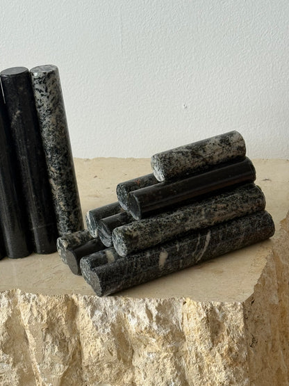 VINTAGE Cylindrical Marble Bookends