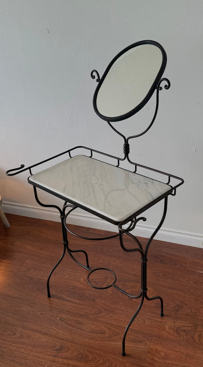 ANTIQUE MARBLE & IRON Washstand
