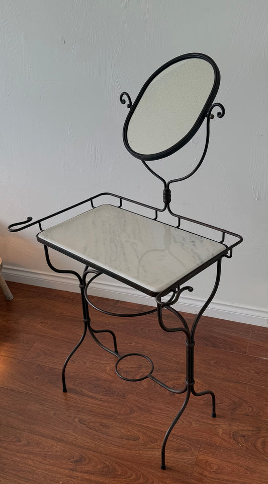 ANTIQUE MARBLE & IRON Washstand