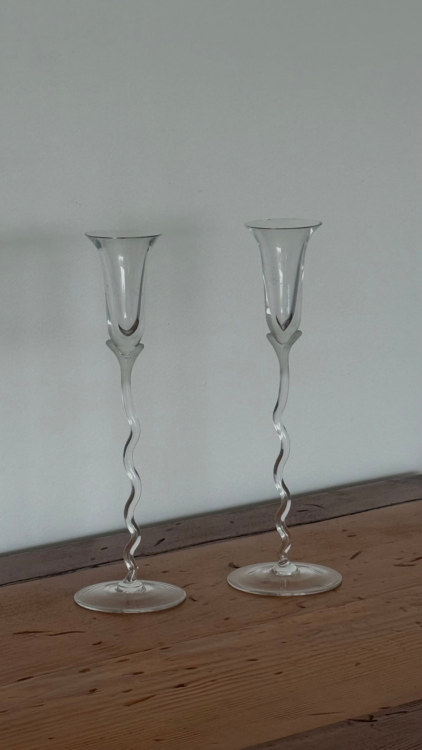 Vintage Glass Candleholders