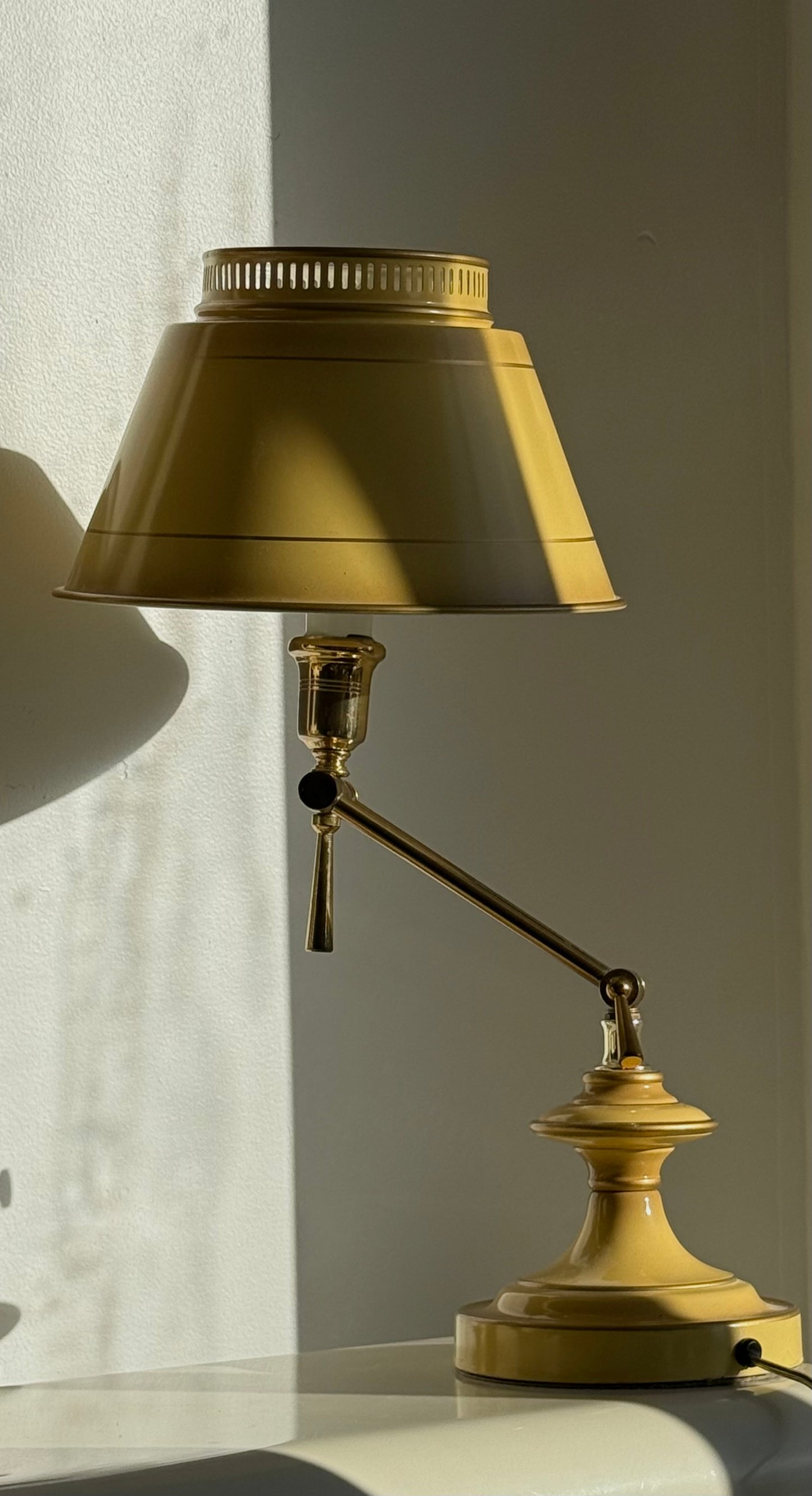 Vintage Adjustable Portable Enamel  and Brass