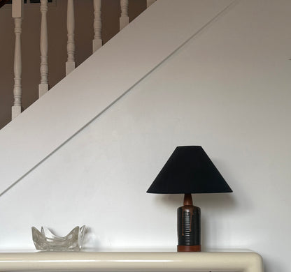 MCM pottery and teak lamp