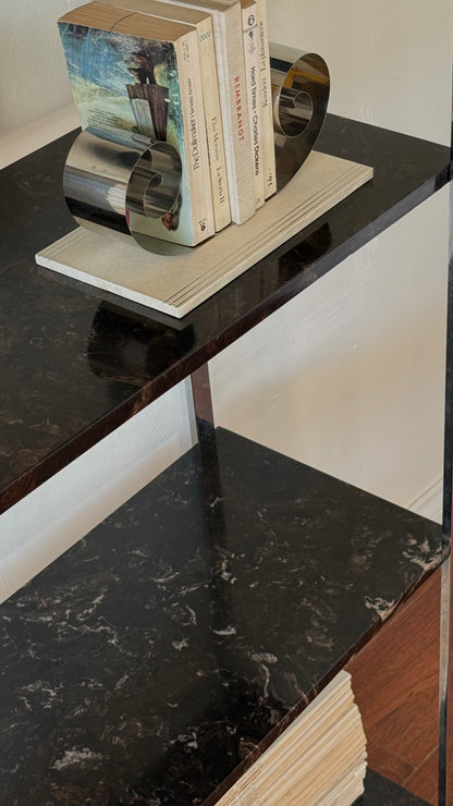 MCM Chrome and Marble étagère shelf