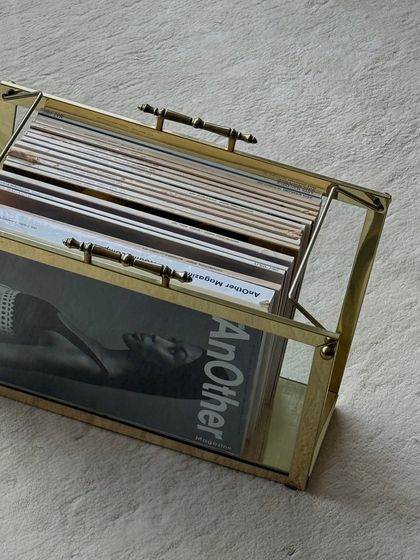 MCM Brass and Glass Magazine Holder