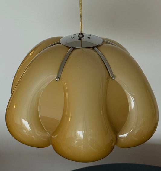 Ca. 1970s ACRYLIC And CHROME pendant light