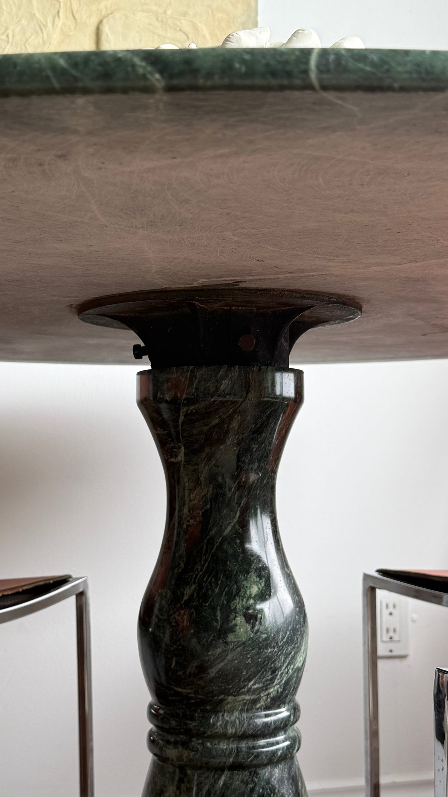 1980s VERDE ALPI MARBLE TABLE