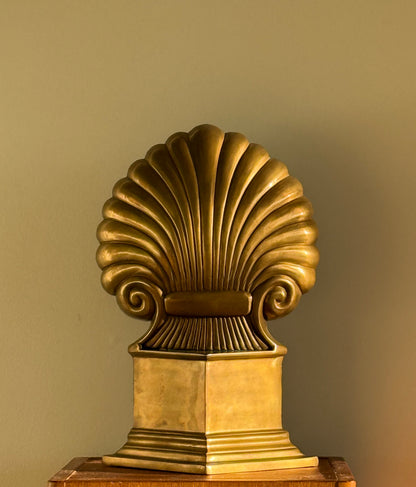 Vintage Solid Brass Clam Shell Lamp