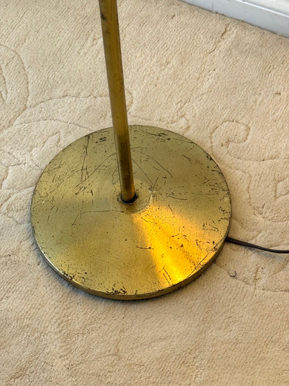 C.1960s Brass and Wood Lamp