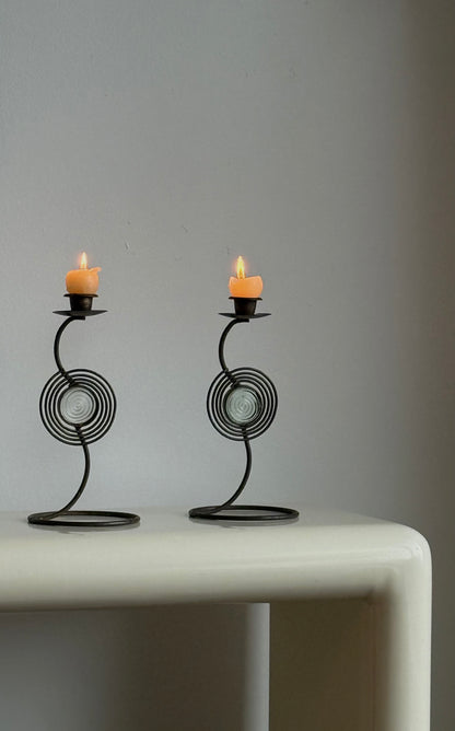 POST MoD Metal & Glass Squiggle Candle Holder