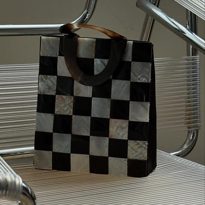 1980s Mother pearl and bone purse