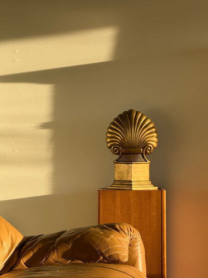 Vintage Solid Brass Clam Shell Lamp