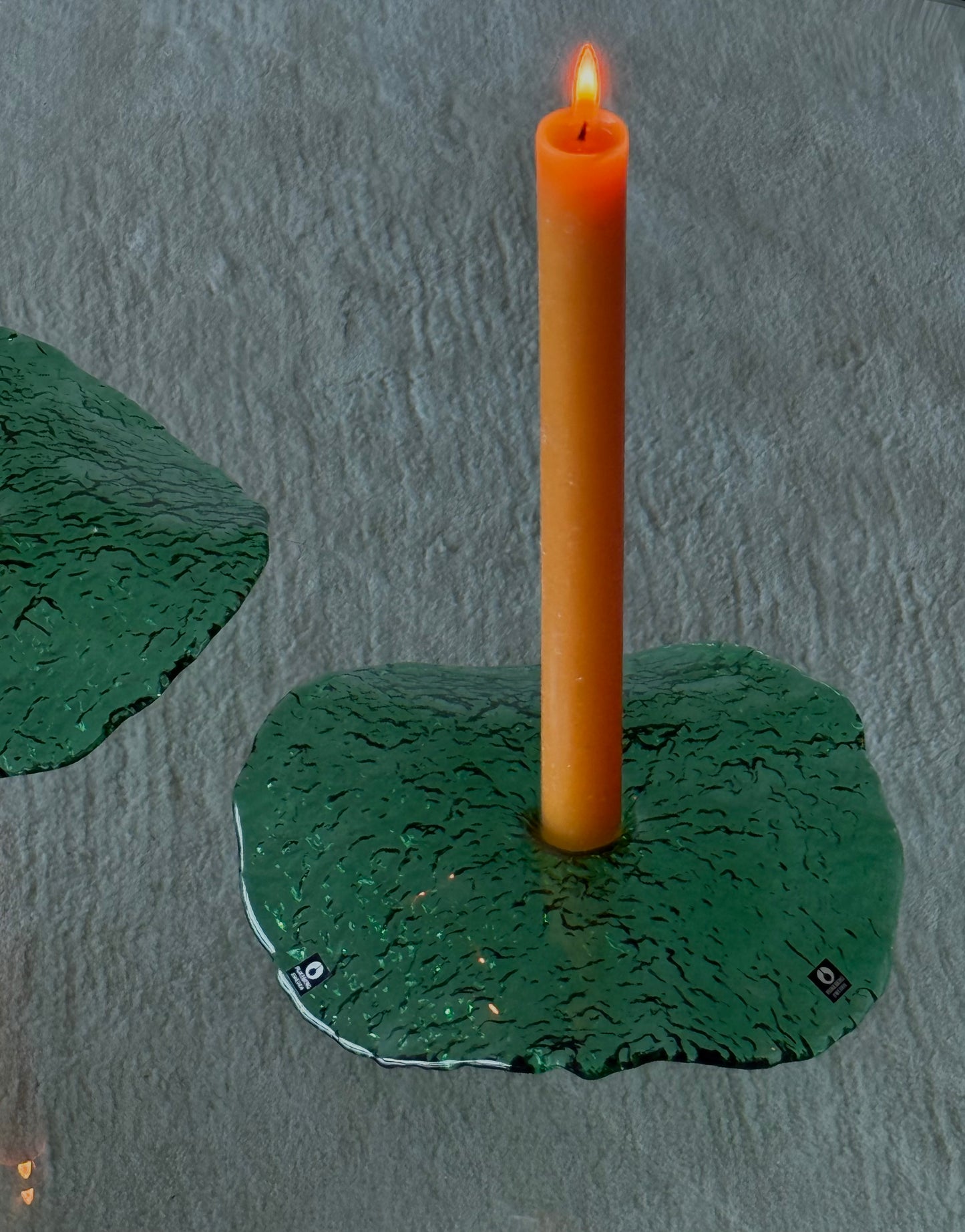 VINTAGE PUKEBERG SWEDEN ART GLASS CANDLE HOLDERs