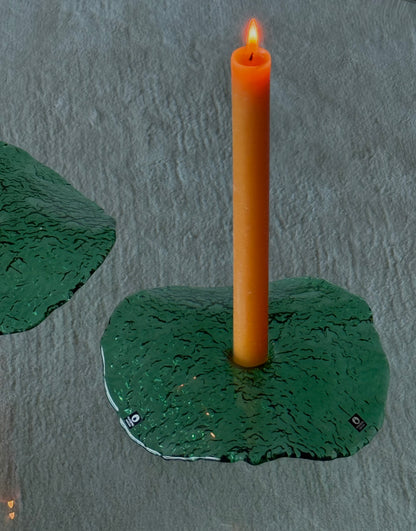 VINTAGE PUKEBERG SWEDEN ART GLASS CANDLE HOLDERs