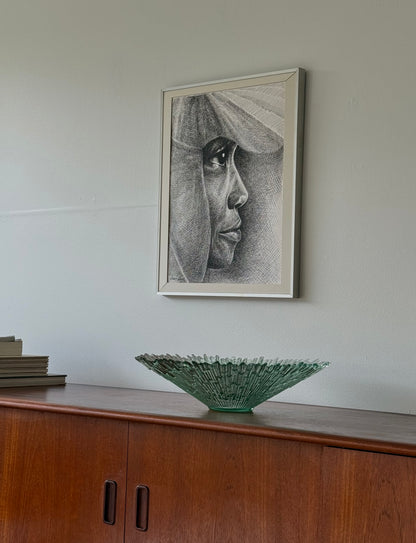 Vintage Brutalist Glass  Bowl