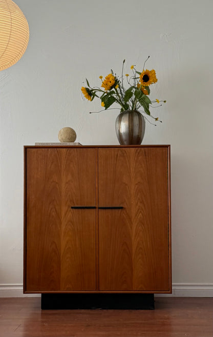 Teak Armoire with Black Plinth Base