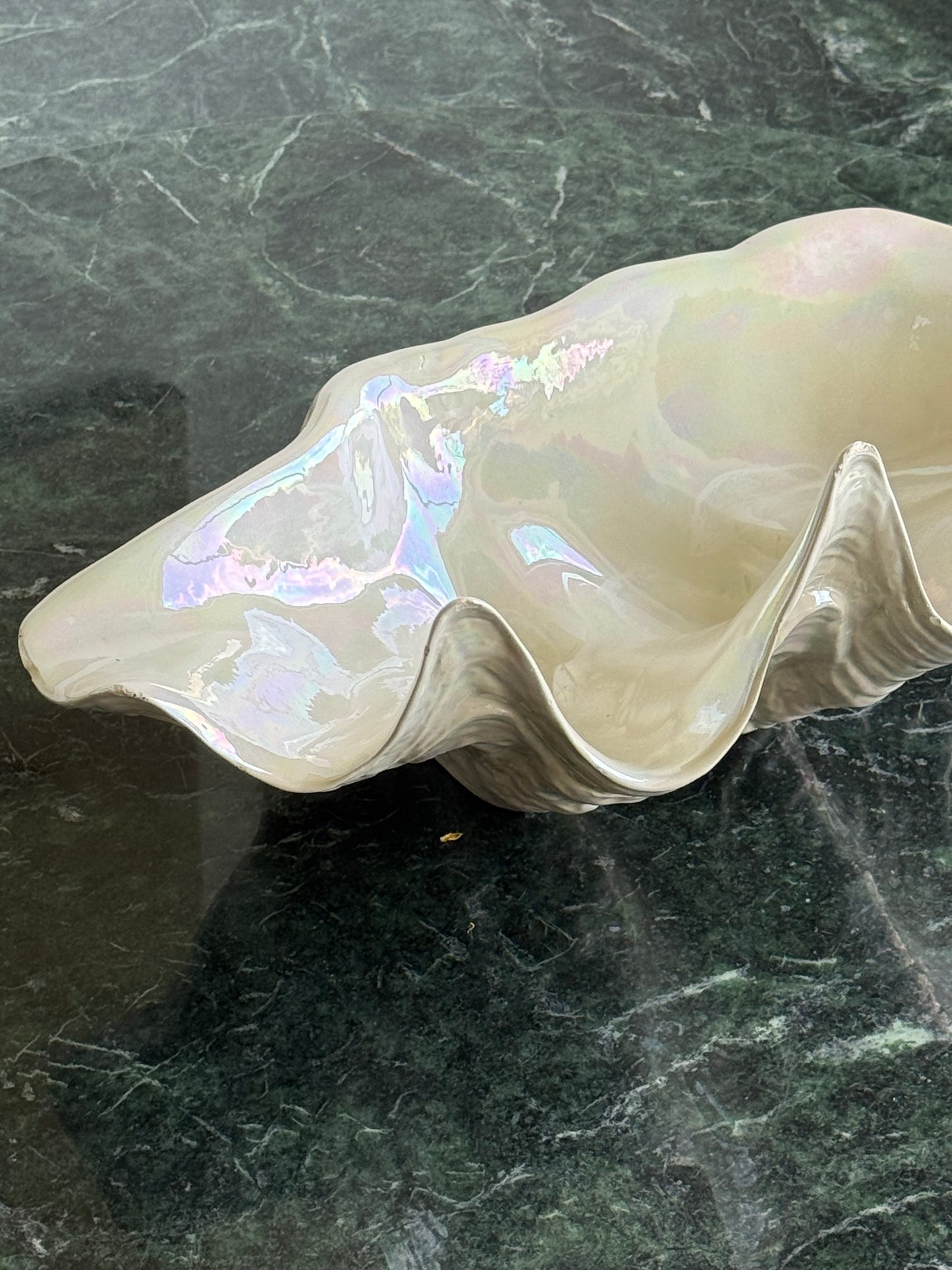 1980s IRIDESCENT CERAMIC DUO
