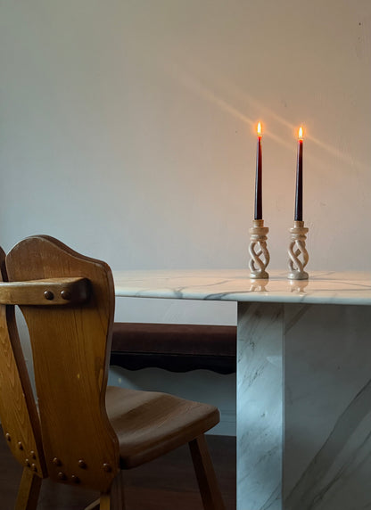 Kenyan Soapstone Twisted Candleholders